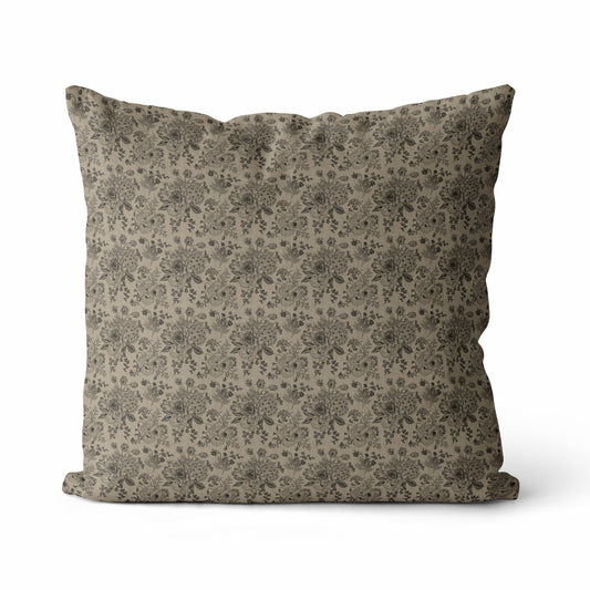 Housse de coussin Elizabeth | Housse de coussin florale de style vintage neutre