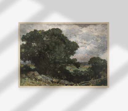 Vintage Moody Sunrise Landscape Art Print L0137