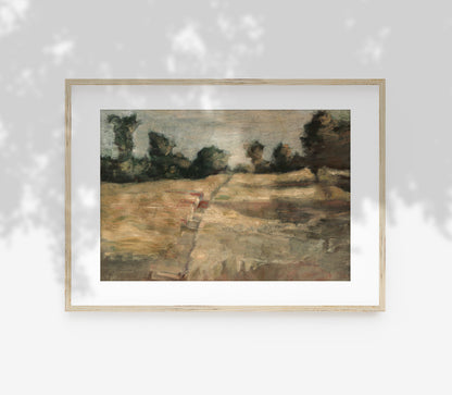 Vintage Farmland Fields Landscape Art Print L0134