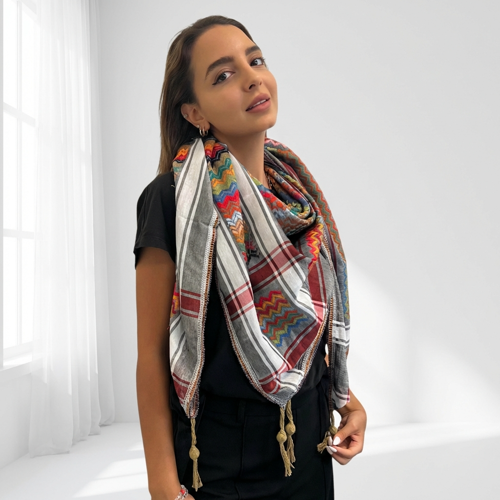 Koufia gris cendré vif | Fabriquée en Jordanie