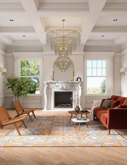 Assania Blue Brown Multi Rug