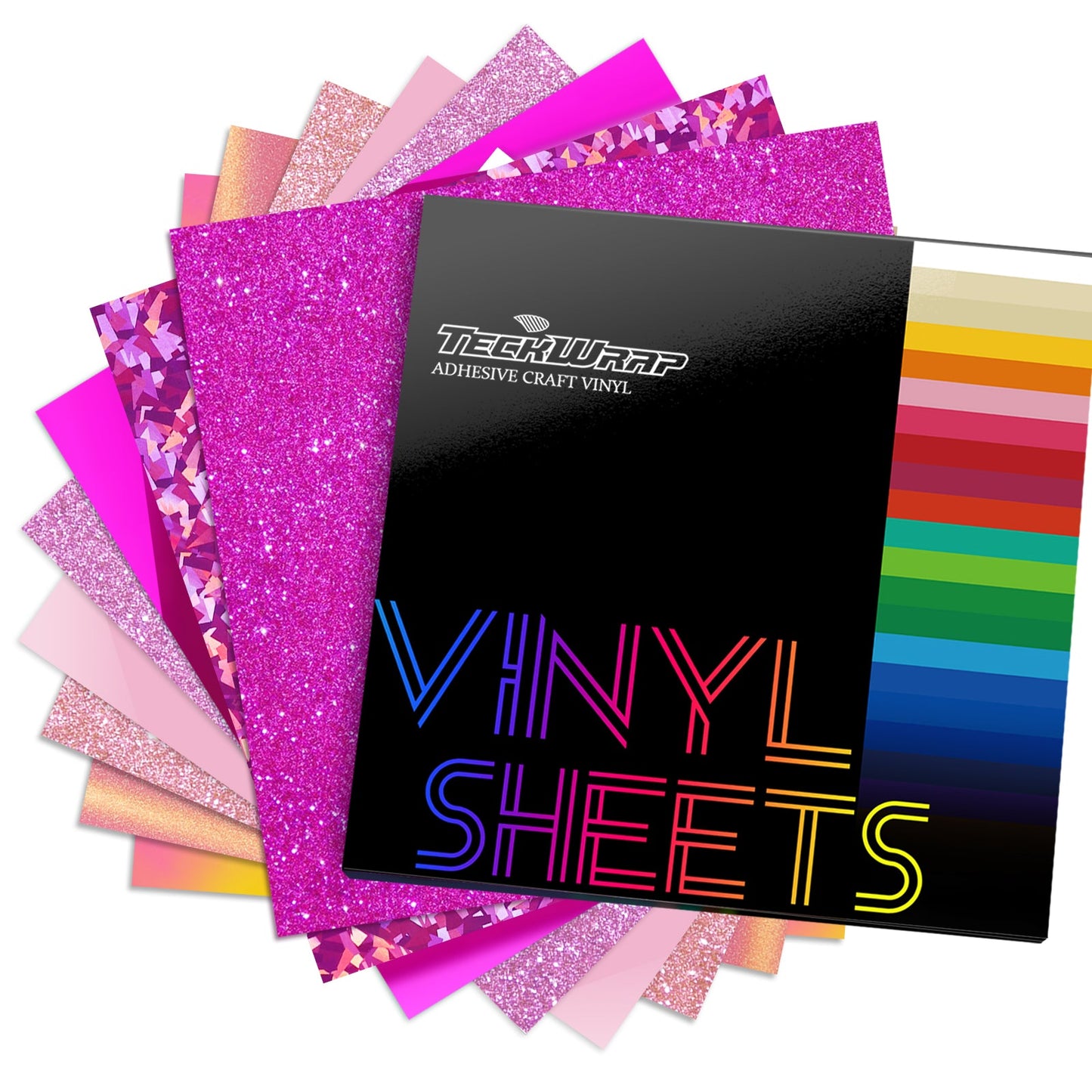 TeckWrap Assorted Color Tone Vinyl Sheets Packs (8 PCS) - Pink Tone