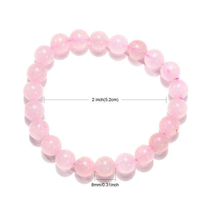 Rose Quartz Gemstone Bead Bracelet | The Stone of Love