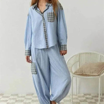 Tenue décontractée pour femme automne à carreaux pour la maison