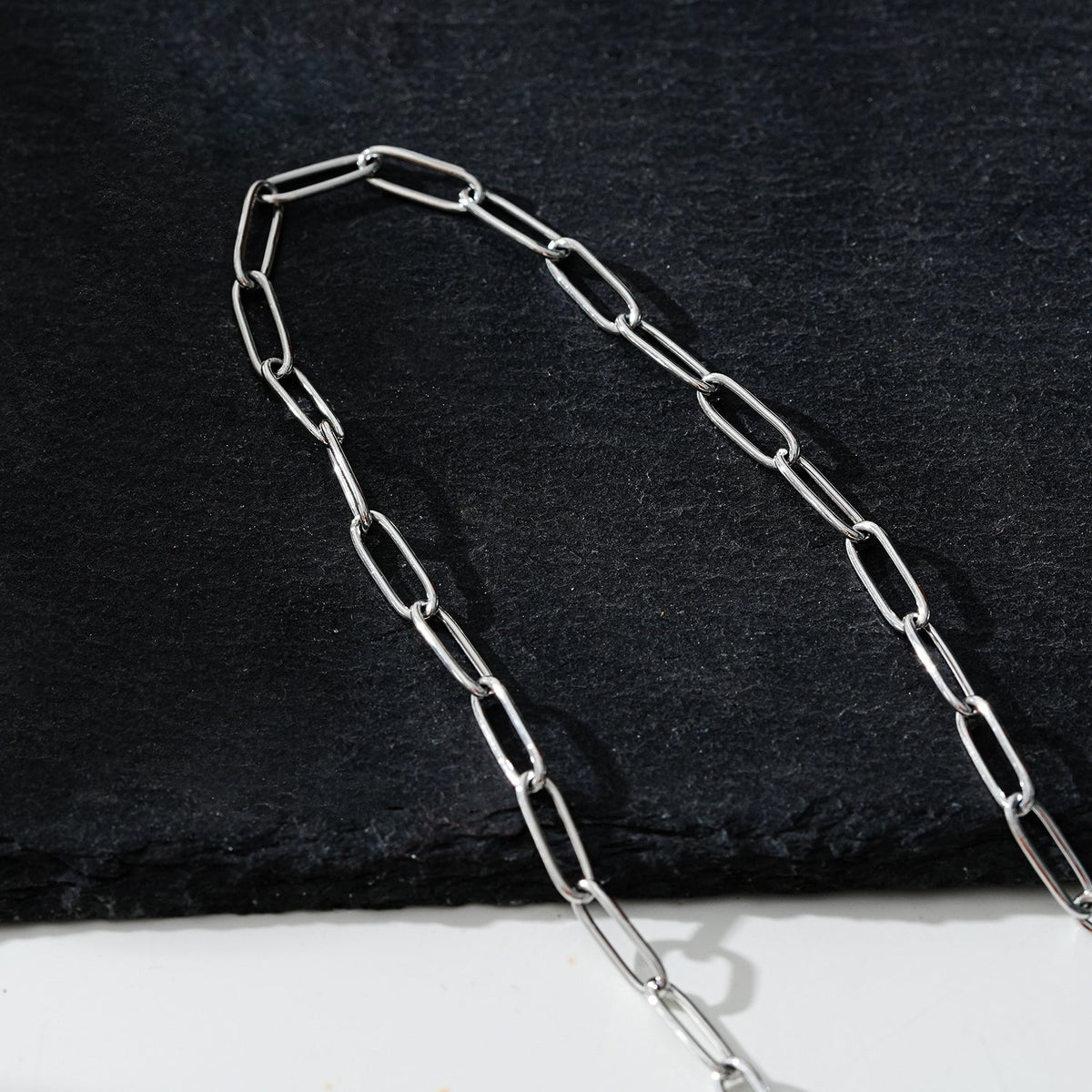 Collier BARNSBURY : Collier maillons trombone en argent – 55 cm