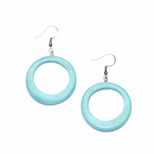 Boucles d'oreilles créoles simples en résine