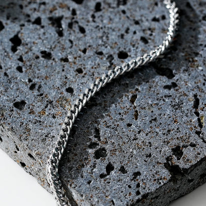 BILLIE LG: Cuban Link Chain Silver Anklet