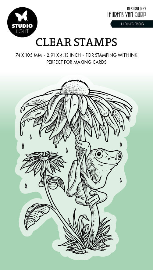BL Clear Stamp Hiding Frog By Laurens 89x64x3mm 1 PC nr.534