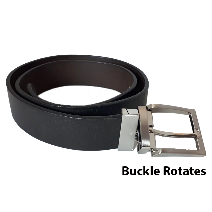 Ceinture en cuir réversible unie BOL pour homme