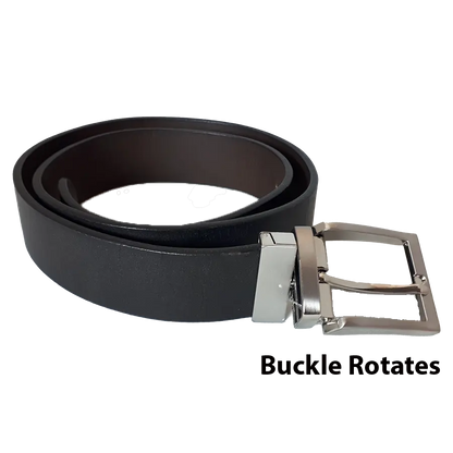 Ceinture en cuir réversible unie BOL pour homme