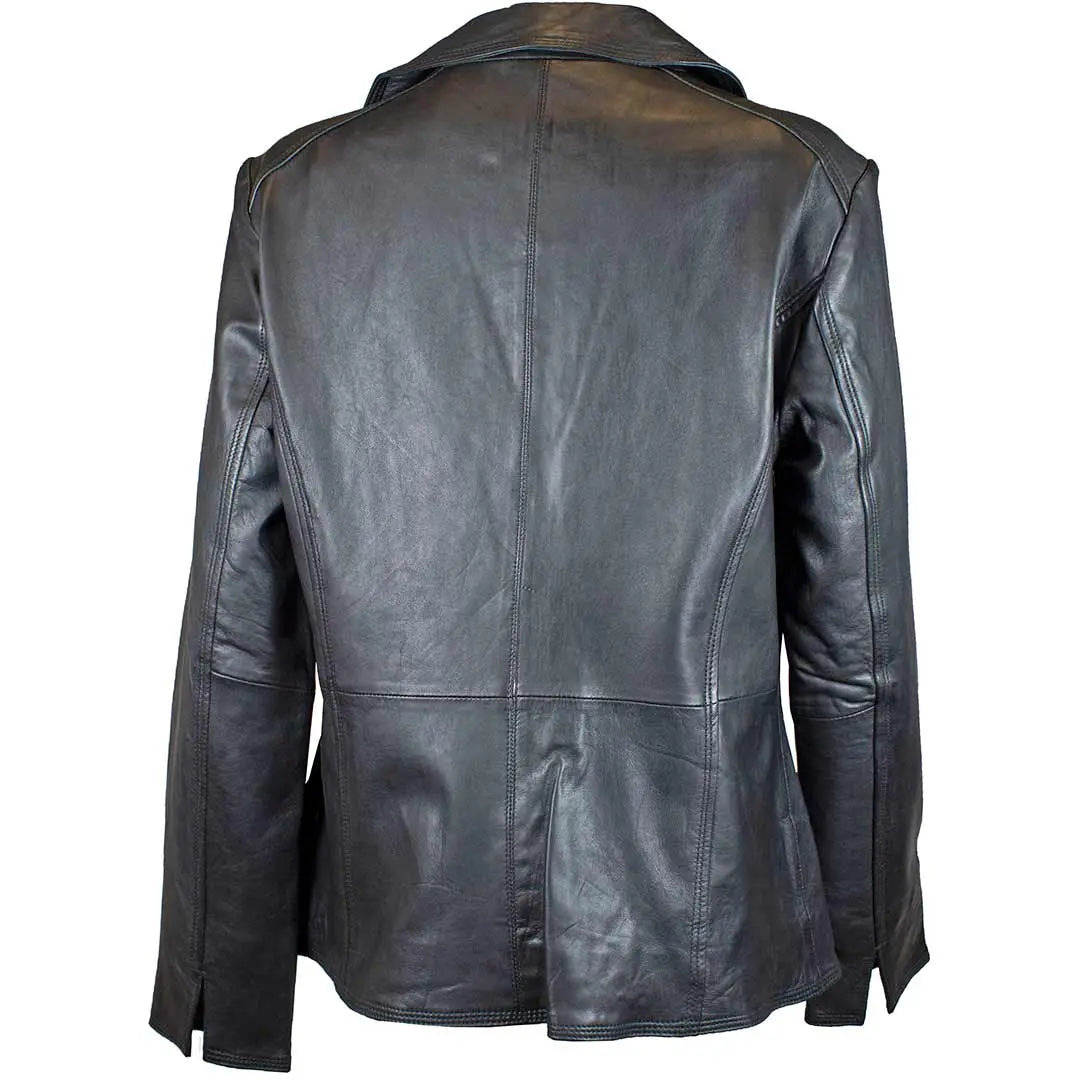 Blouson en cuir classique à col ouvert BOL pour femme