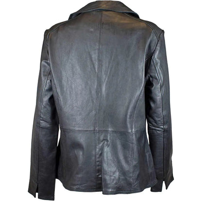 Blouson en cuir classique à col ouvert BOL pour femme
