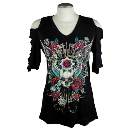BOL Women's Devilish Open Shoulder Top