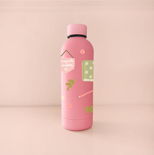 Bouteille isotherme 17oz - rose framboise professeure d'exception