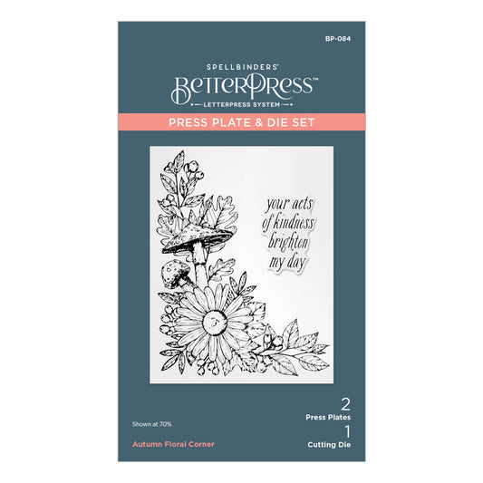 Autumn Floral Corner Press Plate & Die Set from the BetterPress Autumn Collection