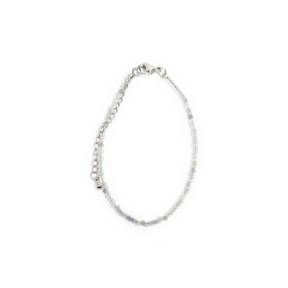 Purple and Green Fluorite Bracelet - 2-3mm