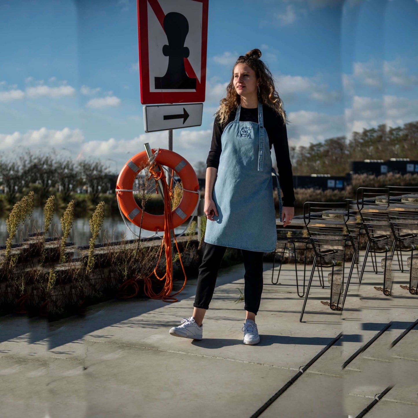 WITLOFT - Tablier Denim Longueur Moyenne - Bleu Clair
