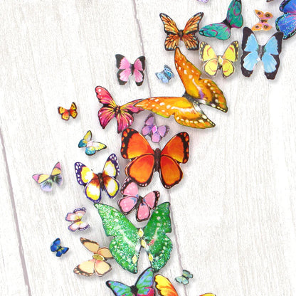 Découpage Découpé à l'Emporte-Pièce - Un Kaléidoscope de Papillons (Lot de 2)