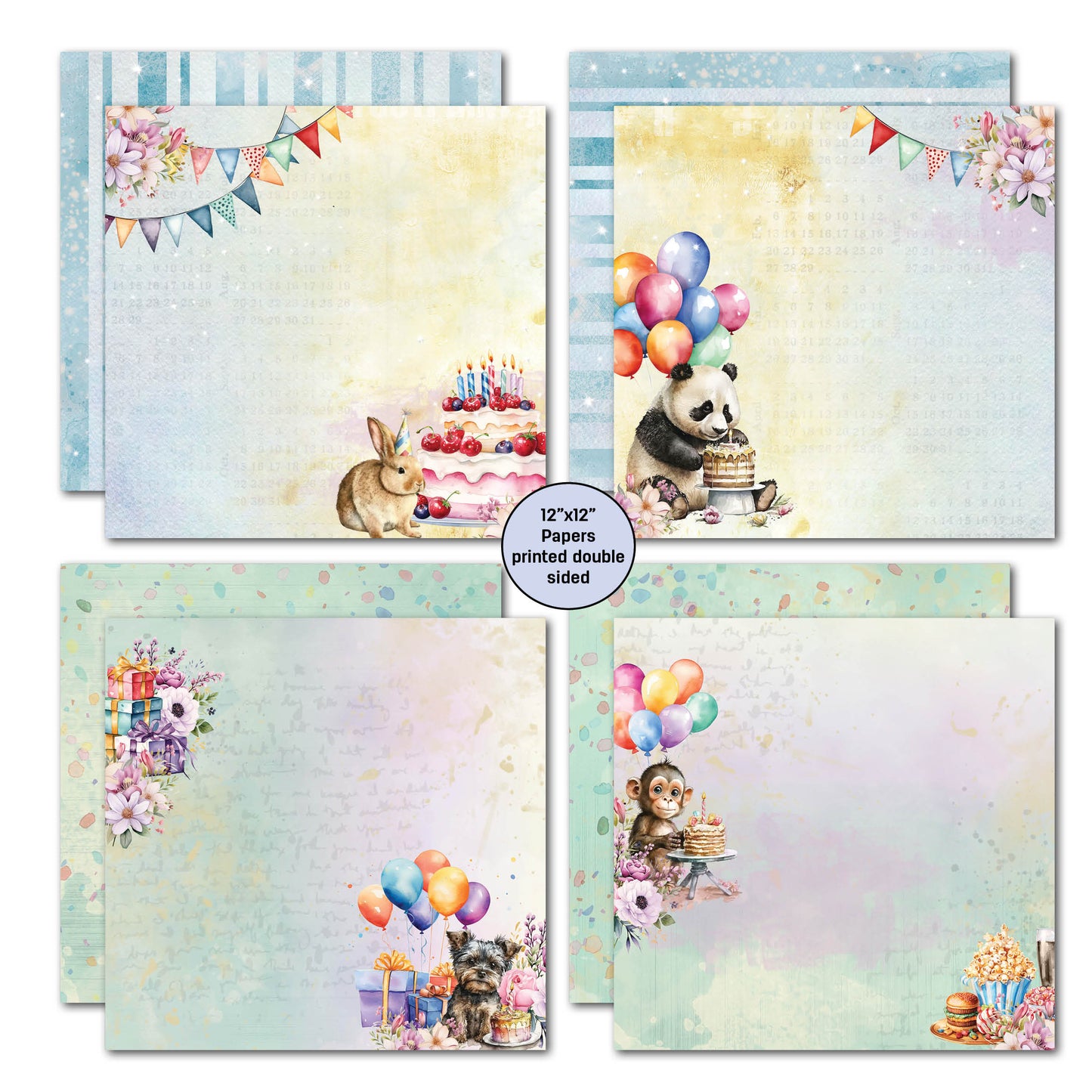 3Quarter Designs Birthday Wishes 12x12 Design Paper & Diecuts Set