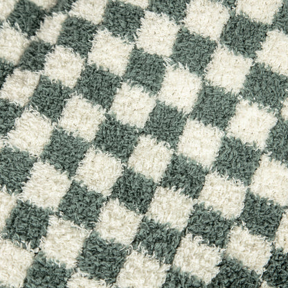 Baby's Breath & Forest Green Check Print Throw