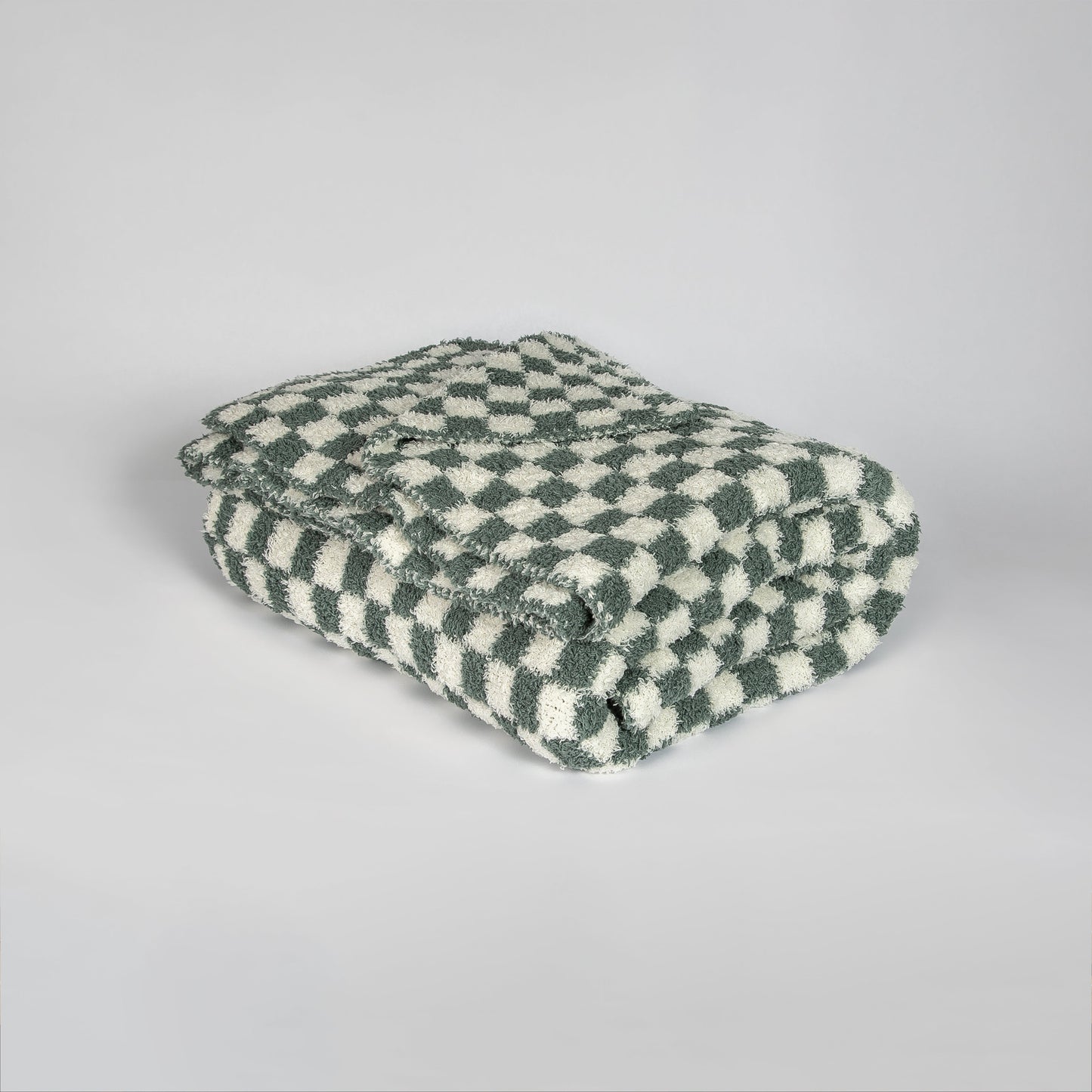 Baby's Breath & Forest Green Check Print Throw