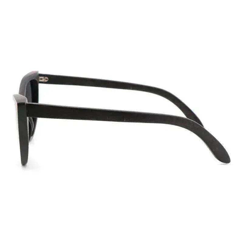 Lunettes de soleil polarisées œil-de-chat tendance en bois de bambou pour femmes
