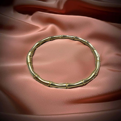 Elegant Bamboo-Inspired Gold-Plated Bangle