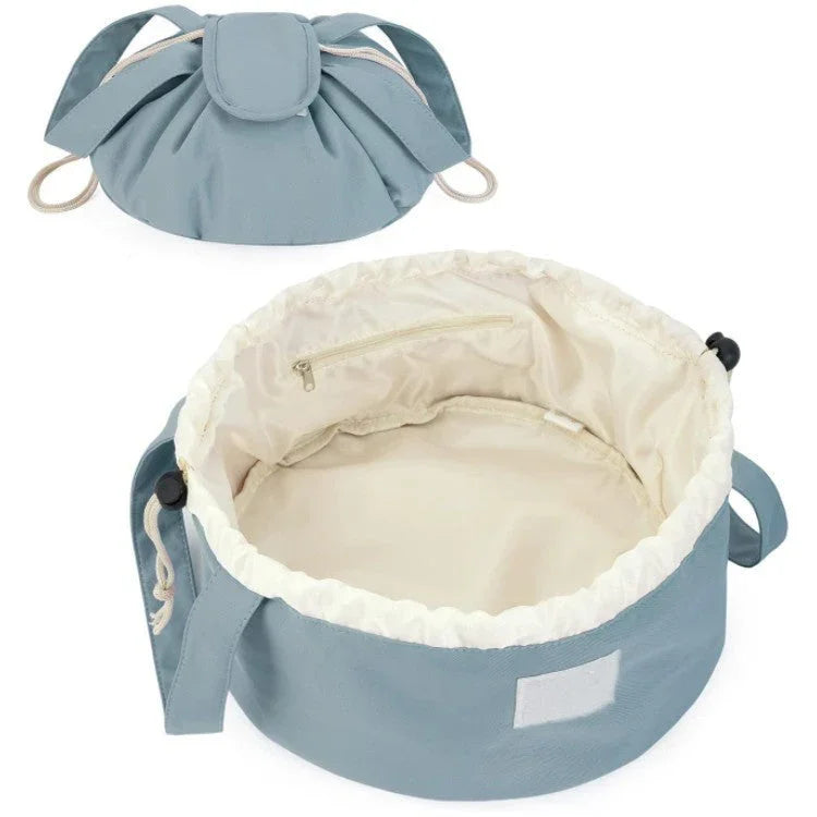 Trousse de Maquillage à Cordon en Forme de Baril, Grande Capacité, pour Femmes, Organisateur de Toilette, Pochette de Voyage pour Dames
