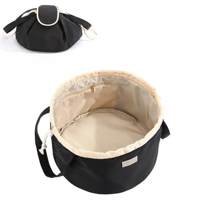 Trousse de Maquillage à Cordon en Forme de Baril, Grande Capacité, pour Femmes, Organisateur de Toilette, Pochette de Voyage pour Dames