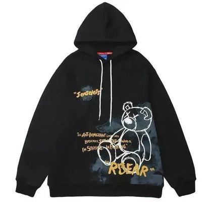 Bear Graphic Print Hoodie