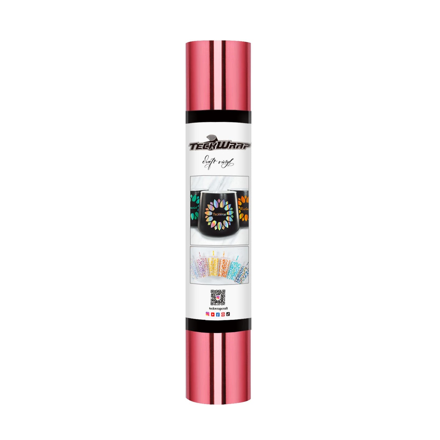 TeckWrap Bubble Free Mirror Chrome Adhesive Vinyl - Begonia Rose | Lustrous & Bubble-Free