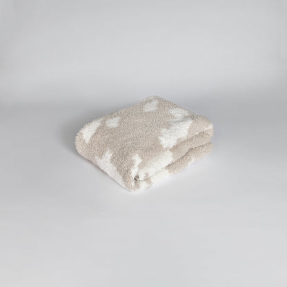 Blushing Beige & White Cow Print Toddler Blanket
