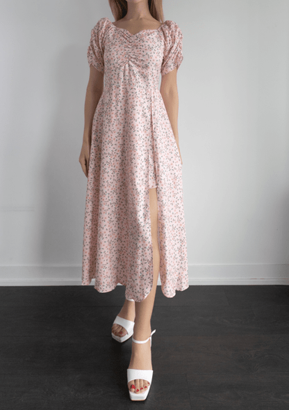 Floral Puff Sleeve Maxi Dress