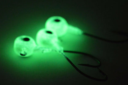 🍁Big Sky Titan 3/8oz Heavy Duty Jig Heads Glow 3/pack