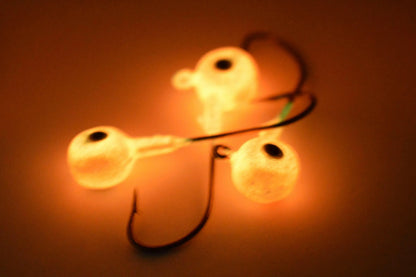 🍁Big Sky Titan 3/8oz Heavy Duty Jig Heads Glow 3/pack