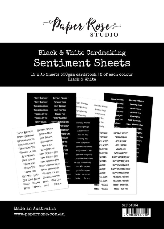 Cardmaking Sentiments Black & White 34584