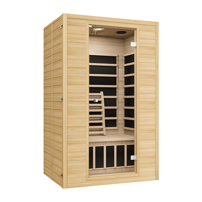 Blisspod | Vienne | Sauna infrarouge lointain en bois de pruche du Canada, très faible champ électromagnétique, 4 chauffages – 2 personnes