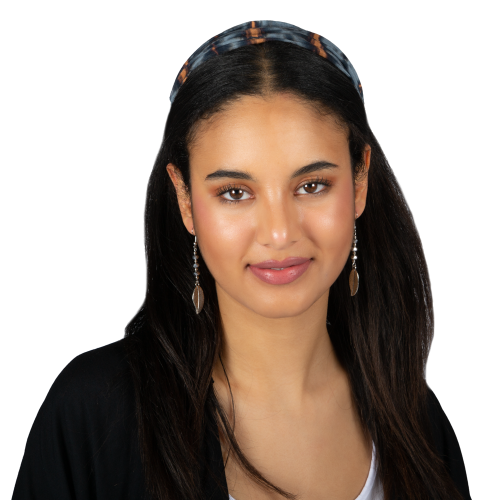 Tie Dye Bandana - Grey Blue & Gold