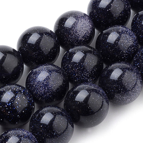 Perle de pierre gemme Goldstone bleue