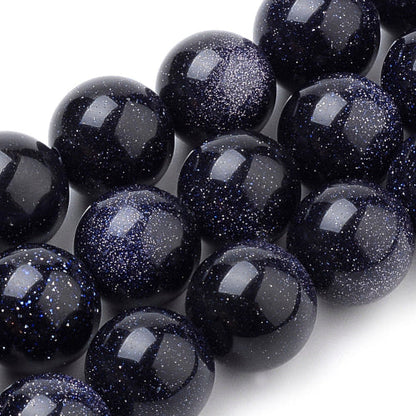 Perle de pierre gemme Goldstone bleue