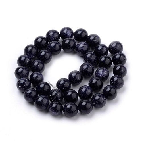 Perle de pierre gemme Goldstone bleue