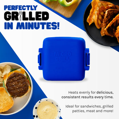 Micro Grill Classic™ Toastie Maker, Microwave Grill, Sandwich Toaster, 3 Minute Grilled Cheese, Crispy, Panini Press, Dishwasher Safe, Office, Home, Travel & School Dorms