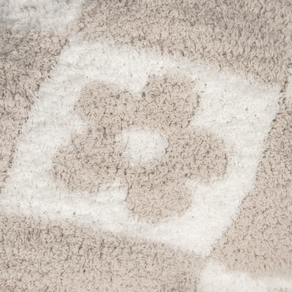 Blushing Beige & White Flower Power Print Toddler Blanket