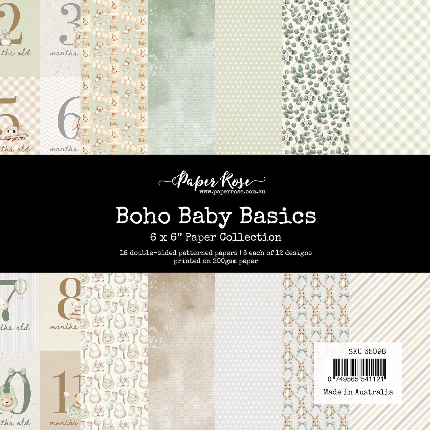 Collection de papiers Boho Baby Basics 6x6 35098