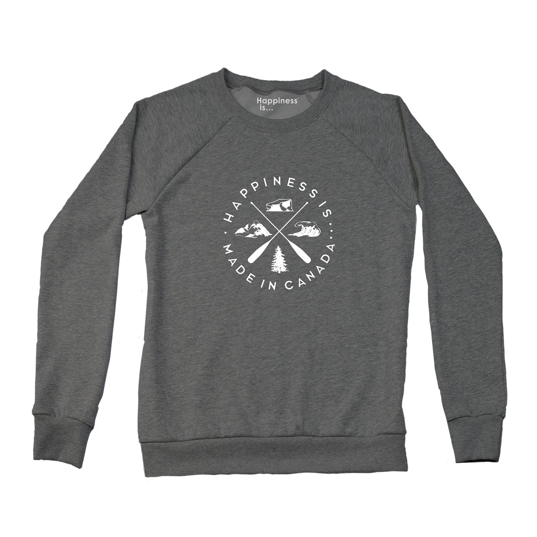 Women's Crest Crew Sweatshirt, Charcoal