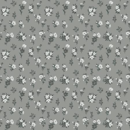 Riley Blake - Une promenade dans la prairie - Gris Sauge Floral - C15232R-SAGEGRAY
