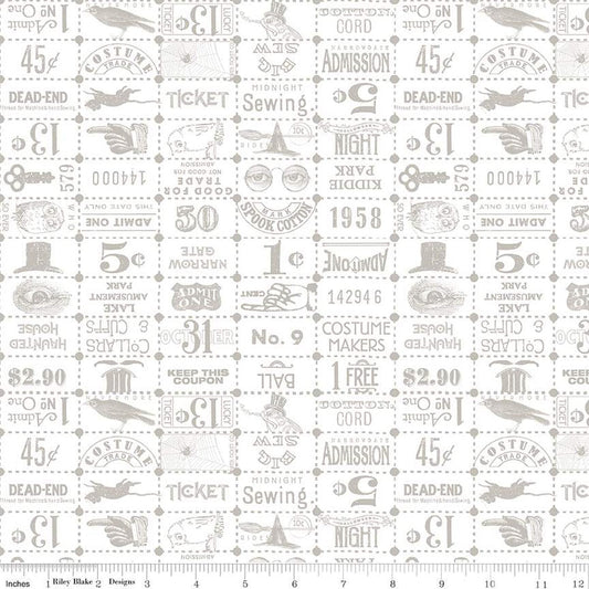 Riley Blake - Costume Maker's Act II - Ticket Grid White - C16009-WHITE