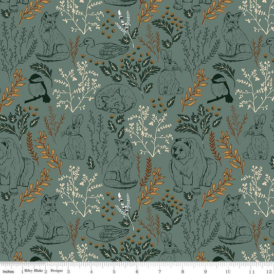 Riley Blake - Let's Wander - Main Teal - C16880-TEAL