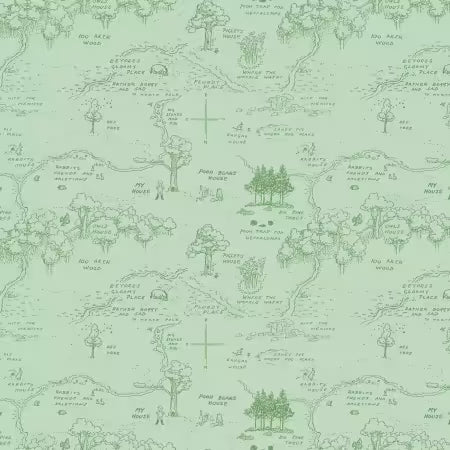 Riley Blake - Winnie l'Ourson - Carte Verte - C17001R-GREEN
