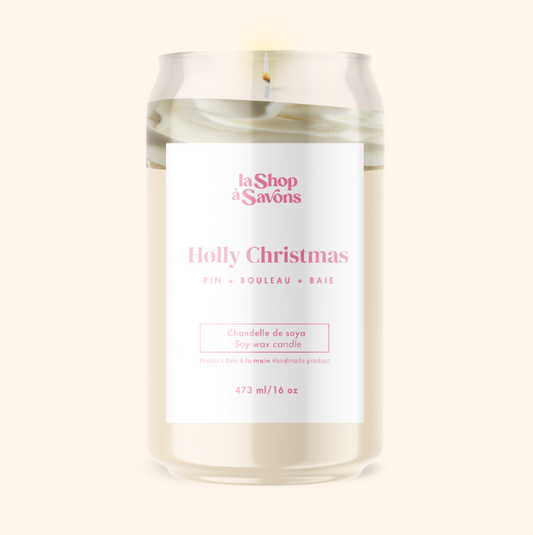 Soy candle 16 oz - Holly Christmas